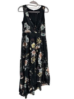 iNC Floral Black hi low Dress - Size 4